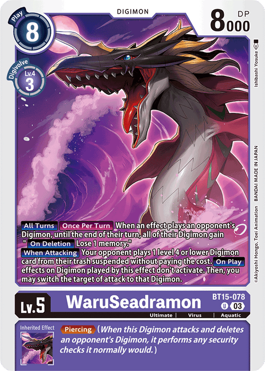 WaruSeadramon - Exceed Apocalypse - Uncommon - BT15-078 U