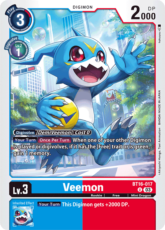 Veemon - Beginning Observer - Uncommon - BT16-017 U