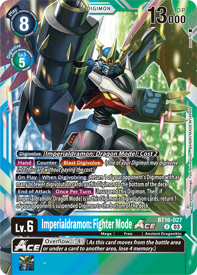 Imperialdramon: Fighter Mode ACE - Beginning Observer - Rare - BT16-027 R