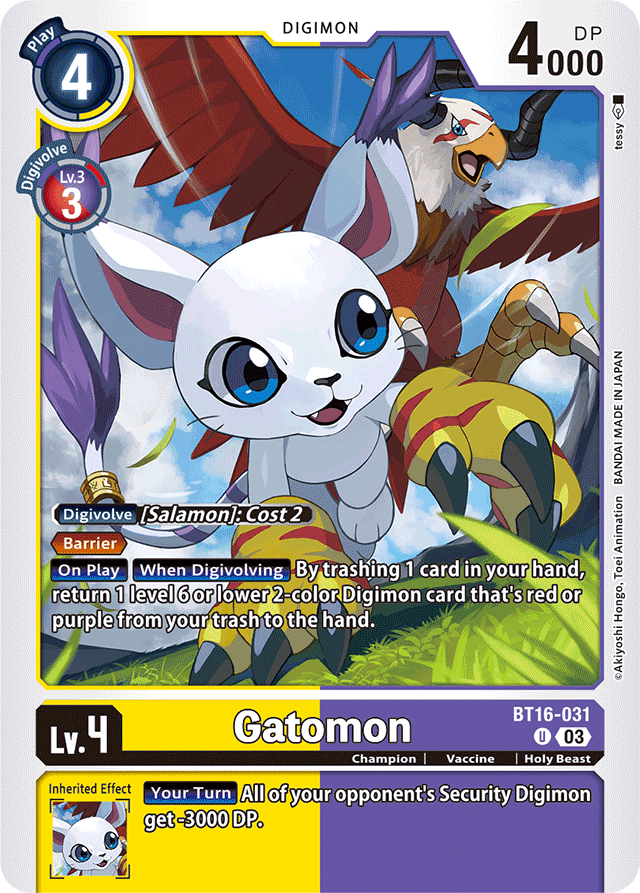 Gatomon - Beginning Observer - Uncommon - BT16-031 U
