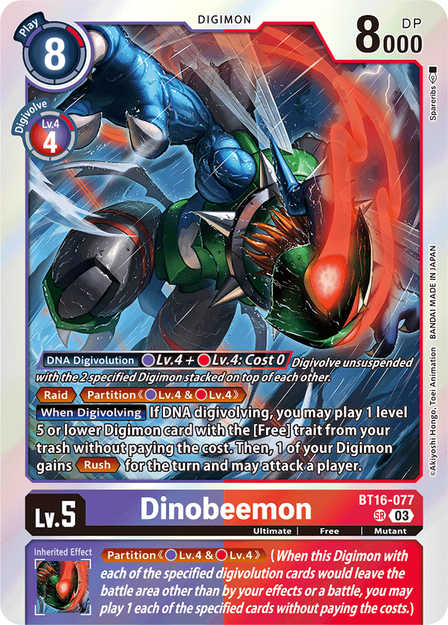 Dinobeemon - Beginning Observer - Super Rare - BT16-077 SR