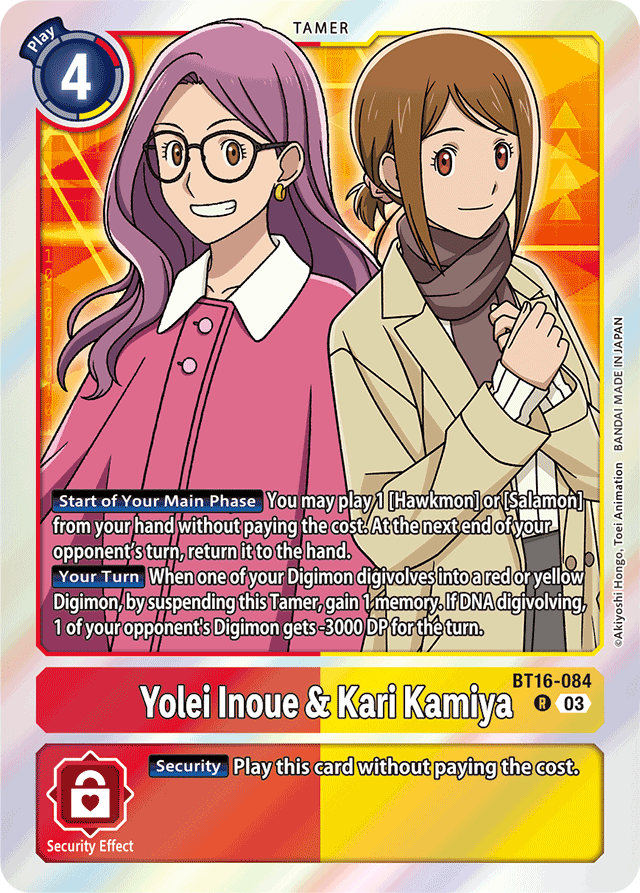Yolei Inoue & Kari Kamiya - Beginning Observer - Rare - BT16-084 R