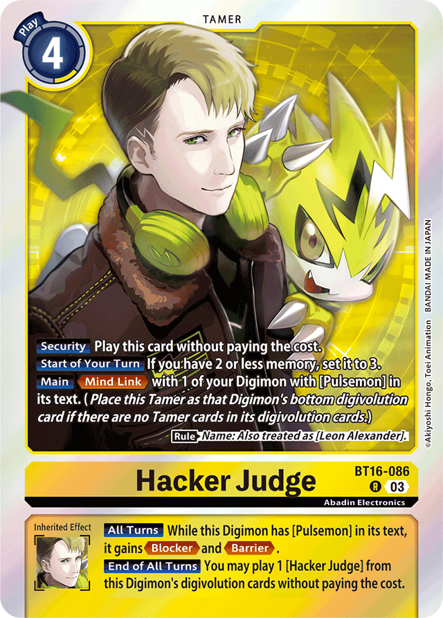 Hacker Judge - Beginning Observer - Rare - BT16-086 R