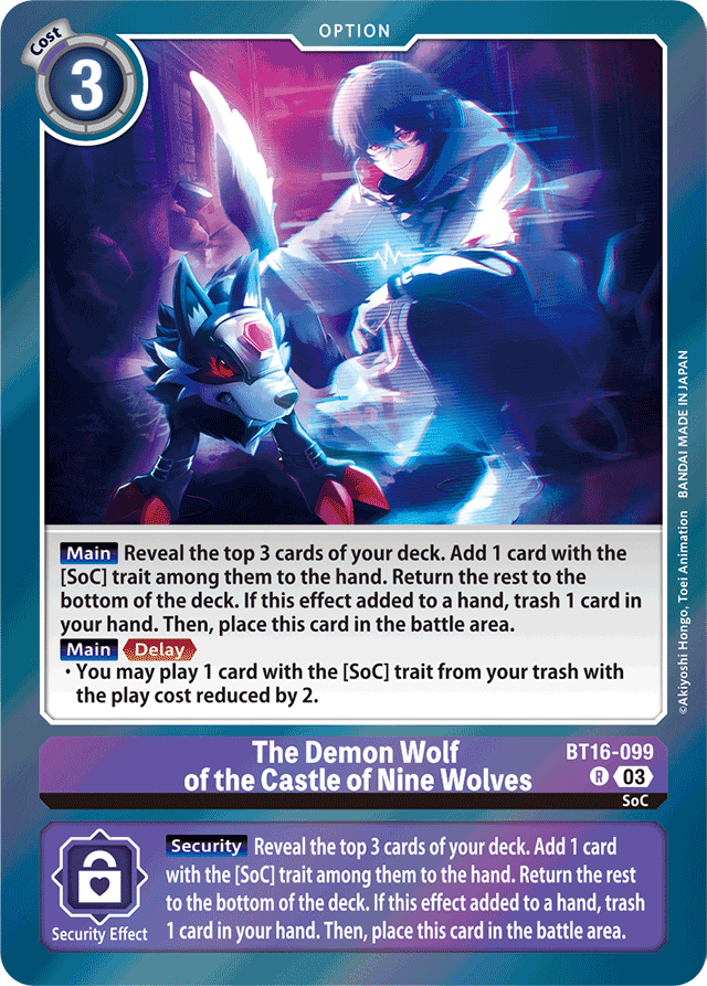 The Demon Wolf of the Castle of Nine Wolves - Beginning Observer - Rare - BT16-099 R