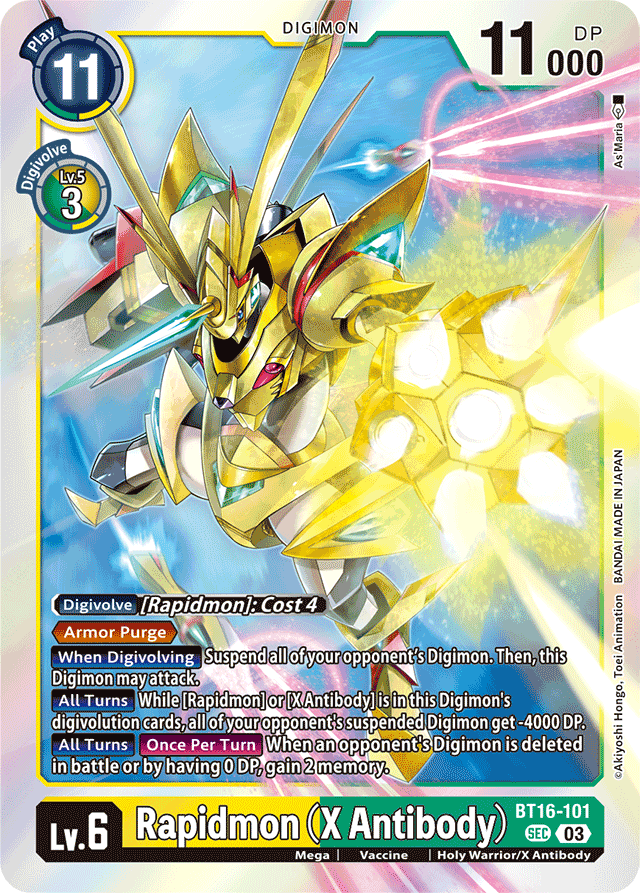 Rapidmon (X Antibody) - Beginning Observer - Secret Rare - BT16-101 SEC