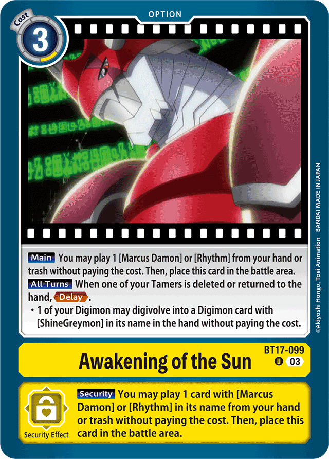 Awakening of the Sun - Secret Crisis - Uncommon - BT17-099 U