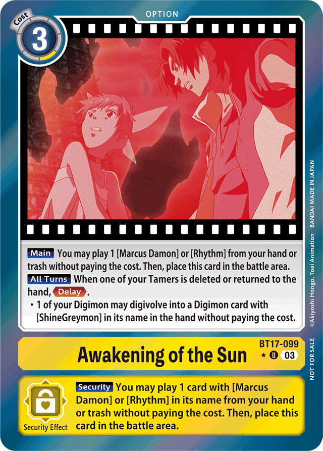 Awakening of the Sun (Secret Crisis: Movie Memorial Pack) - Secret Crisis - Uncommon - BT17-099 U