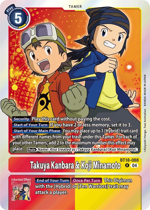Takuya Kanbara & Koji Minamoto - Release Special Booster 2.0 - Rare - BT18-088 R