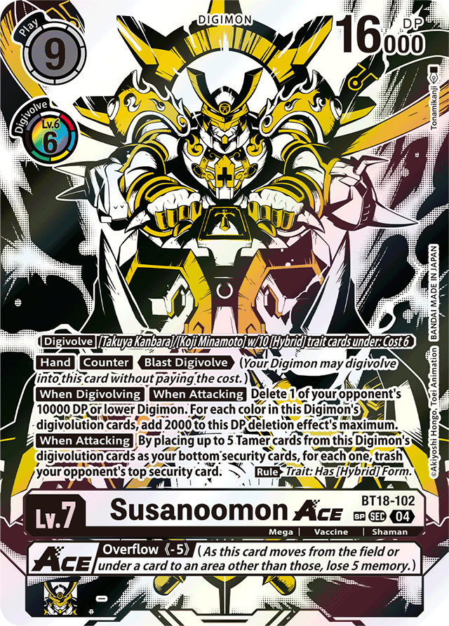 Susanoomon ACE (Textured) - Release Special Booster 2.0 - Special Rare - BT18-102 SEC