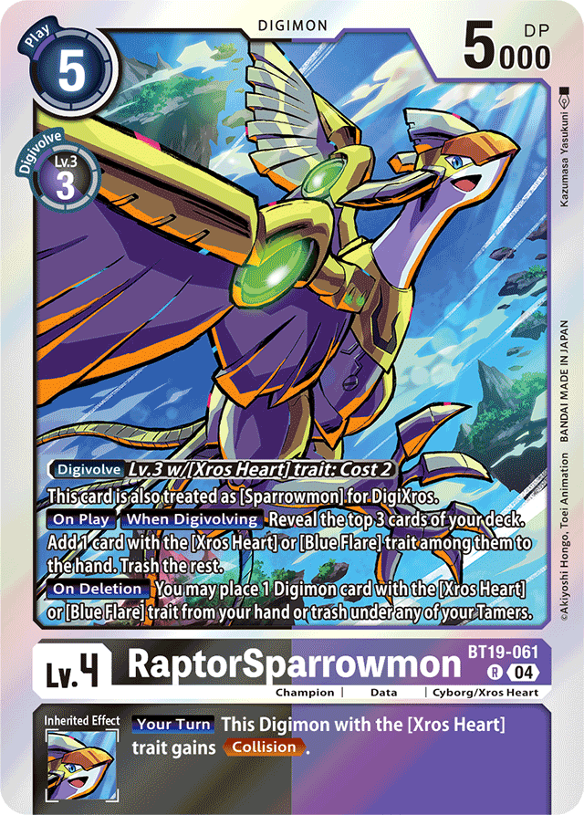 RaptorSparrowmon - Release Special Booster 2.5 - Rare - BT19-061 R