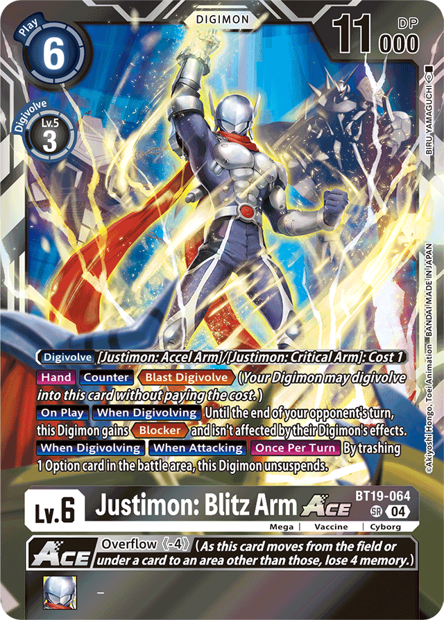 Justimon: Blitz Arm ACE - Release Special Booster 2.5 - Super Rare - BT19-064 SR