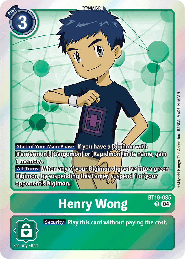 Henry Wong - Release Special Booster 2.5 - Rare - BT19-085 R