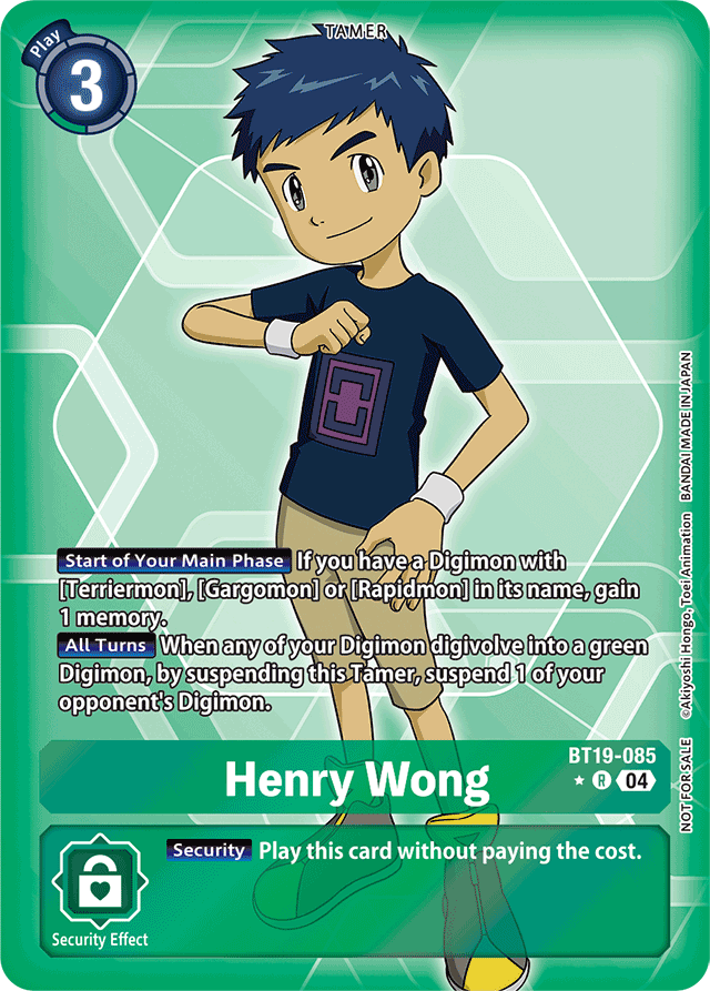 Henry Wong (Release Special Booster 2.5: Box Promotion Pack) - Release Special Booster 2.5 - Rare - BT19-085 R