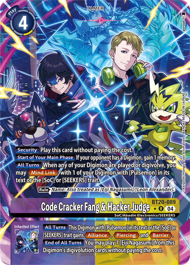 Code Cracker Fang & Hacker Judge (Alternate Art) - Release Special Booster 2.5 - Rare - BT20-089 R