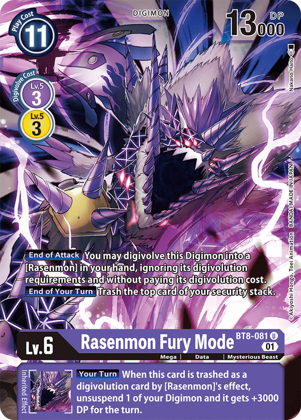 Rasenmon Fury Mode - New Awakening - Uncommon - BT8-081 U