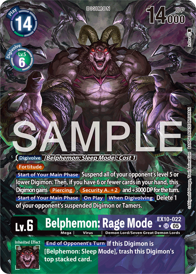 Belphemon: Rage Mode (Alternate Art) - Sinister Order - Super Rare - EX10-022 SR