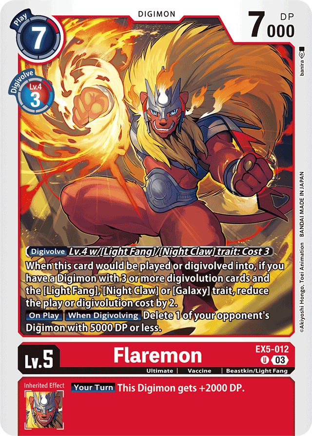 Flaremon - Animal Colosseum - Uncommon - EX5-012 U