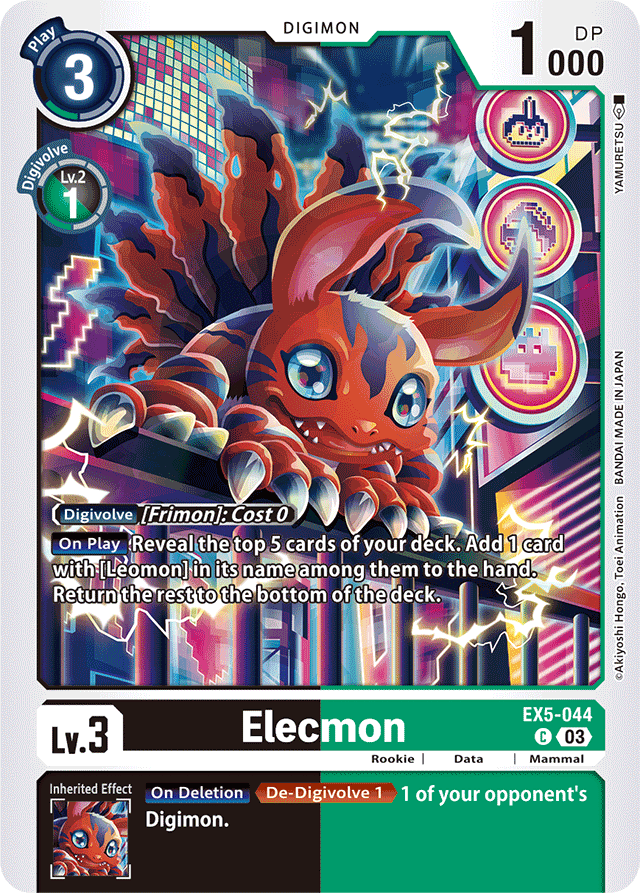 Elecmon - Animal Colosseum - Common - EX5-044 C