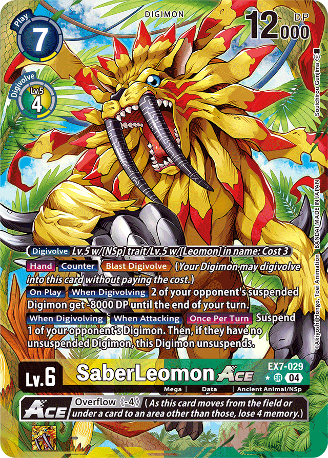 SaberLeomon ACE (Alternate Art) - Digimon LIBERATOR - Super Rare - EX7-029 SR
