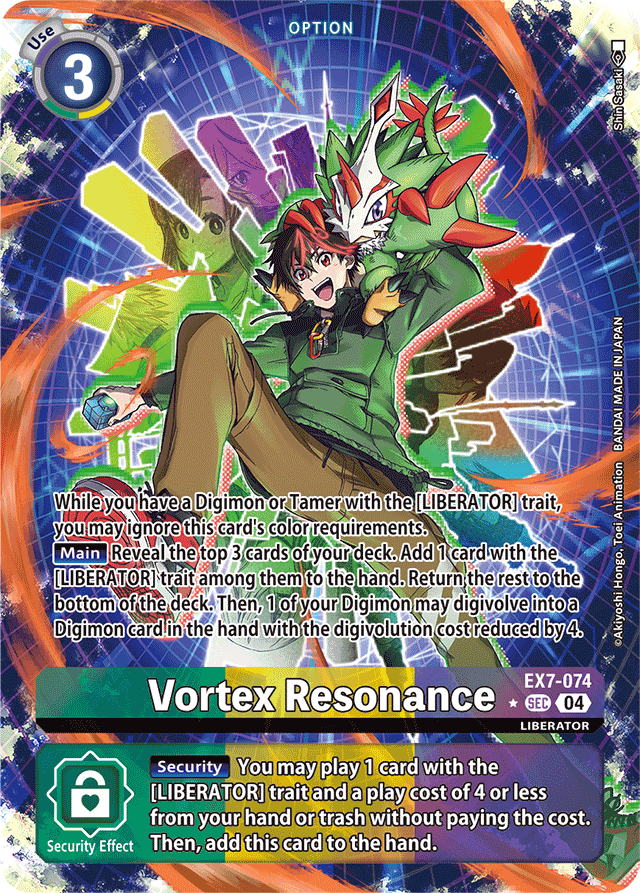 Vortex Resonance (Alternate Art) - Digimon LIBERATOR - Secret Rare - EX7-074 SCR