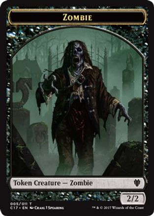 Zombie (005) // Gold (010) Double-sided Token - Commander 2017 - T -