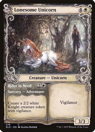 Lonesome Unicorn (Showcase) - Throne of Eldraine - C - 276
