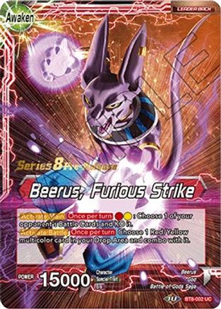 Beerus // Beerus, Furious Strike - Malicious Machinations Pre-Release Cards - Uncommon - BT8-002_PR