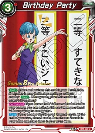 Birthday Party - Malicious Machinations Pre-Release Cards - Common - BT8-020_PR