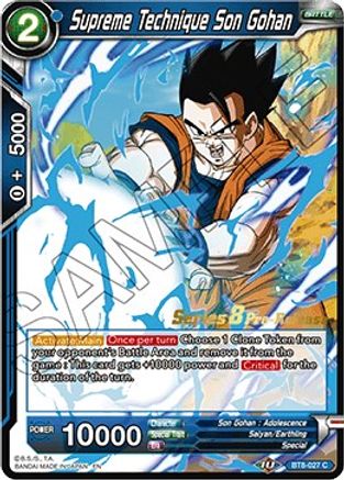 Supreme Technique Son Gohan - Malicious Machinations Pre-Release Cards - Common - BT8-027_PR