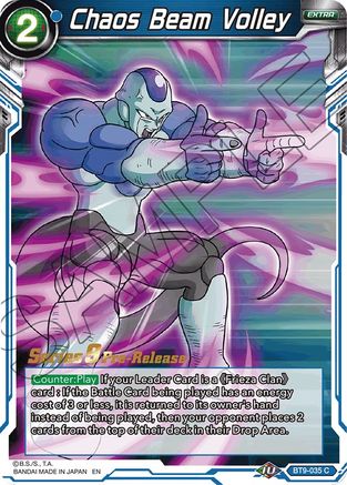 Chaos Beam Volley - Universal Onslaught Pre-Release Cards - Common - BT9-035