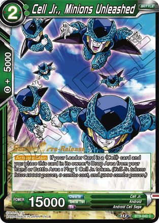 Cell Jr., Minions Unleashed - Universal Onslaught Pre-Release Cards - Common - BT9-040