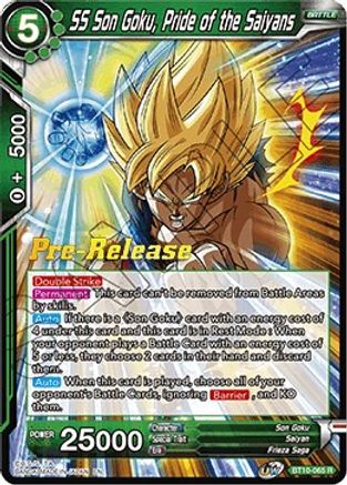 SS Son Goku, Pride of the Saiyans - Rise of the Unison Warrior Pre-Release Cards - Rare - BT10-065