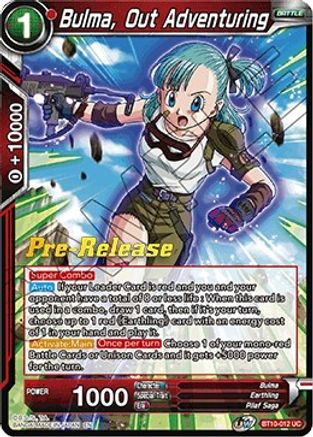 Bulma, Out Adventuring - Rise of the Unison Warrior Pre-Release Cards - Uncommon - BT10-012