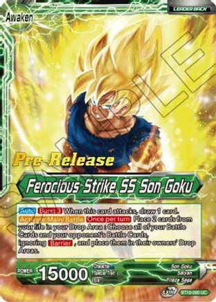 Son Goku // Ferocious Strike SS Son Goku - Rise of the Unison Warrior Pre-Release Cards - Uncommon - BT10-060
