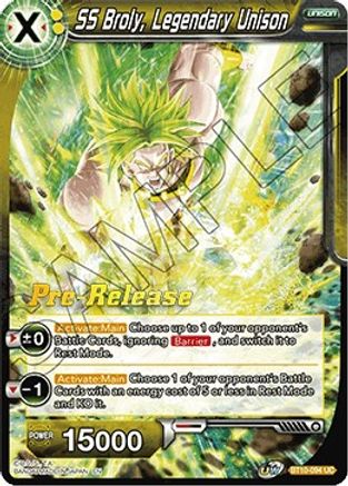 SS Broly, Legendary Unison - Rise of the Unison Warrior Pre-Release Cards - Uncommon - BT10-094