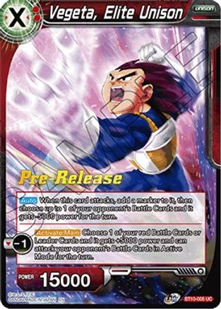 Vegeta, Elite Unison - Rise of the Unison Warrior Pre-Release Cards - Uncommon - BT10-005