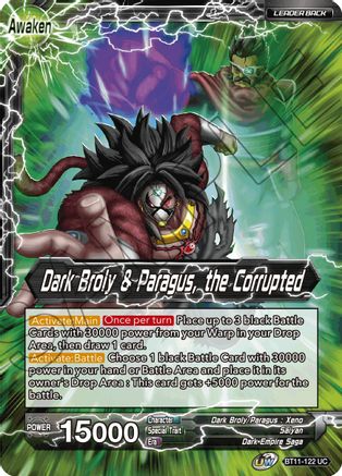 Dark Broly & Paragus // Dark Broly & Paragus, the Corrupted - Vermilion Bloodline - Uncommon - BT11-122
