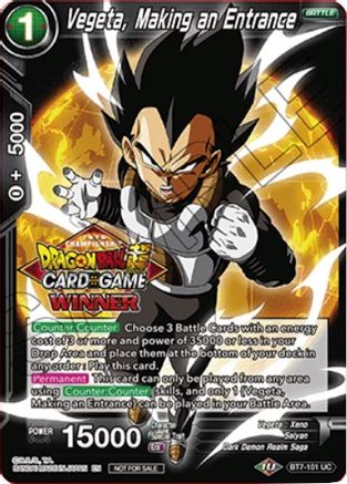 Vegeta, Making an Entrance (Top 16 Winner) - Tournament Promotion Cards - Uncommon - BT7-101