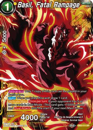 Basil, Fatal Rampage (Reprint) - Battle Evolution Booster - Super Rare - DB2-111