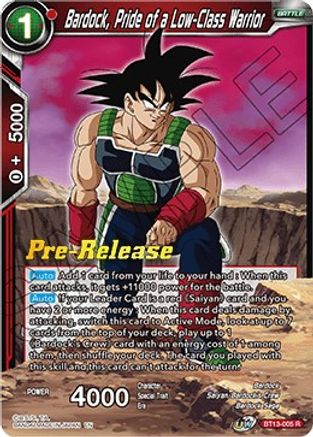 Bardock, Pride of a Low-Class Warrior - Supreme Rivalry Pre-Release Cards - Rare - BT13-005