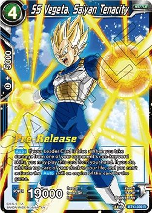 SS Vegeta, Saiyan Tenacity - Supreme Rivalry Pre-Release Cards - Rare - BT13-039