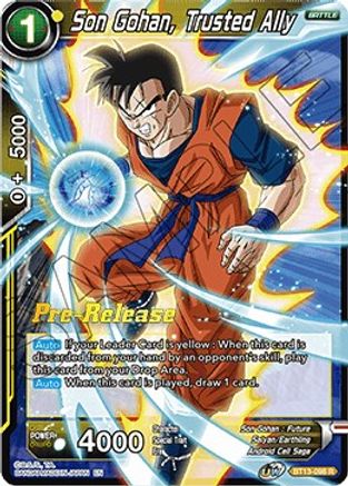 Son Gohan, Trusted Ally - Supreme Rivalry Pre-Release Cards - Rare - BT13-098
