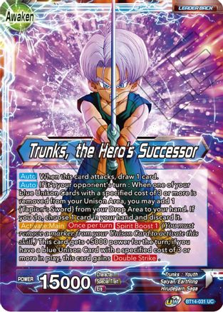 Trunks // Trunks, the Hero's Successor - Cross Spirits - Uncommon - BT14-031