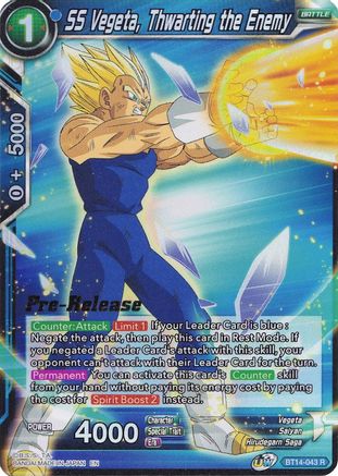 SS Vegeta, Thwarting the Enemy - Cross Spirits Pre-Release Cards - Rare - BT14-043