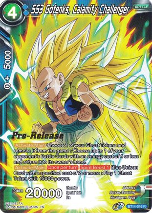 SS3 Gotenks, Calamity Challenger - Cross Spirits Pre-Release Cards - Rare - BT14-046