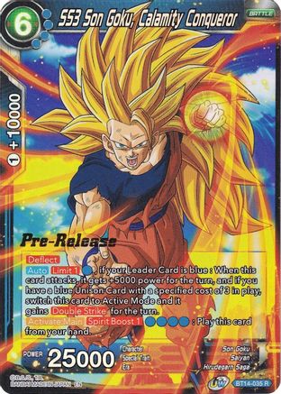 SS3 Son Goku, Calamity Conqueror - Cross Spirits Pre-Release Cards - Rare - BT14-035
