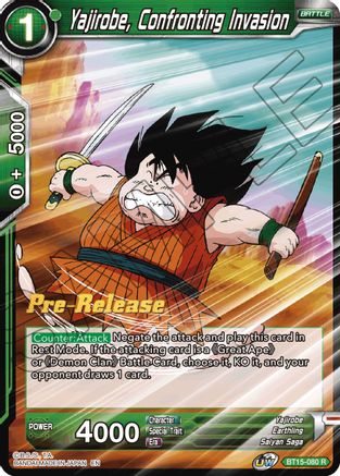 Yajirobe, Confronting Invasion - Saiyan Showdown Pre-Release Cards - Rare - BT15-080