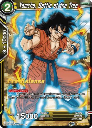 Yamcha, Battle at the Tree - Saiyan Showdown Pre-Release Cards - Uncommon - BT15-102