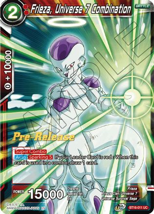 Frieza, Universe 7 Combination - Realm of the Gods Pre-Release Cards - Uncommon - BT16-011
