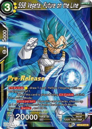 SSB Vegeta, Future on the Line - Realm of the Gods Pre-Release Cards - Rare - BT16-077